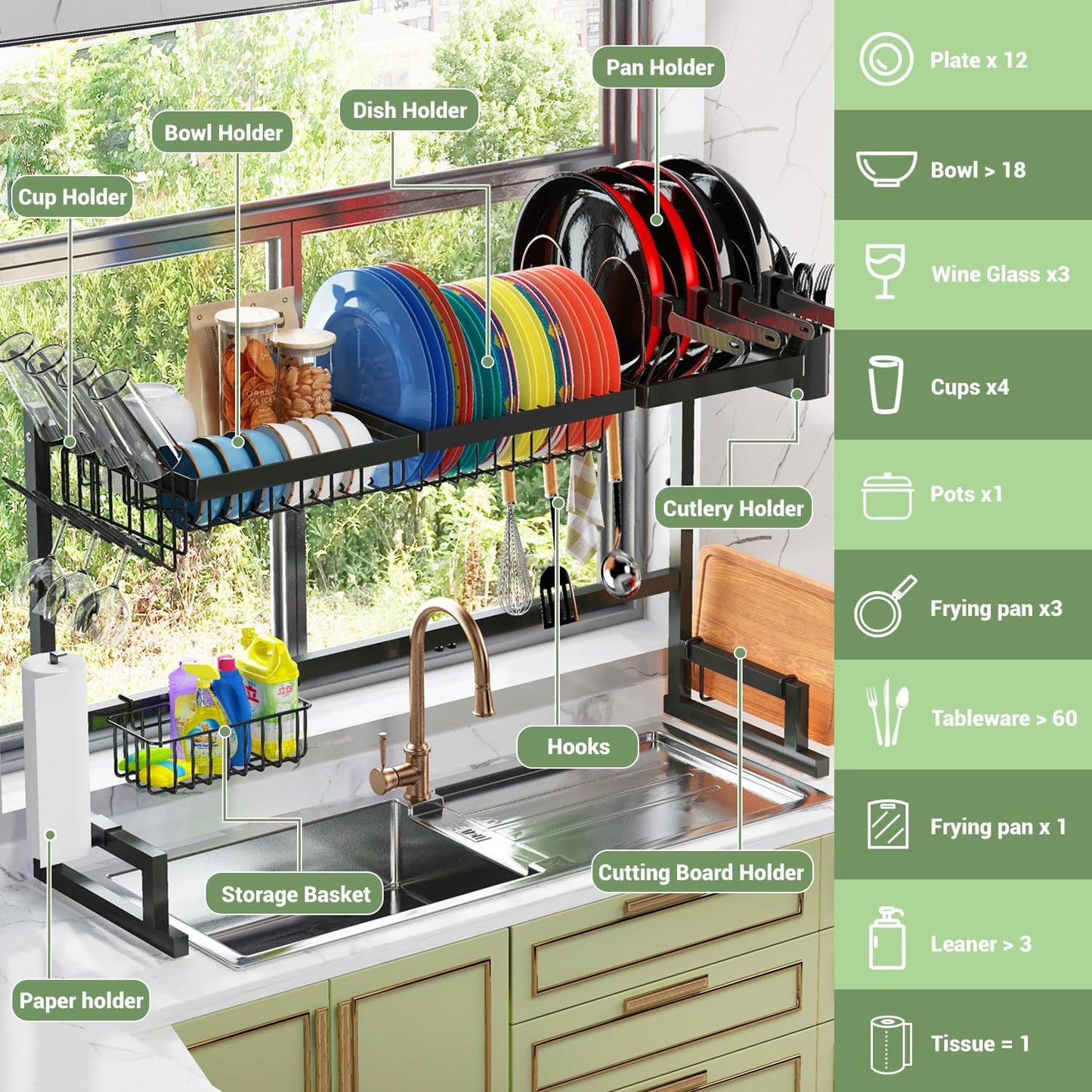 Over The Sink Dish Drying Rack