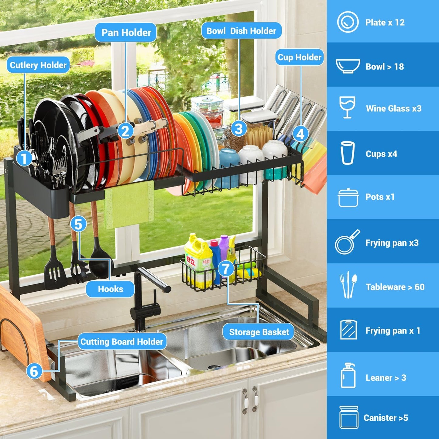 Over The Sink Dish Drying Rack