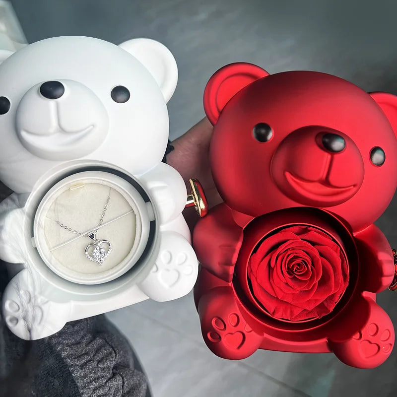 Eternal Rose Teddy Bear Gifts Box